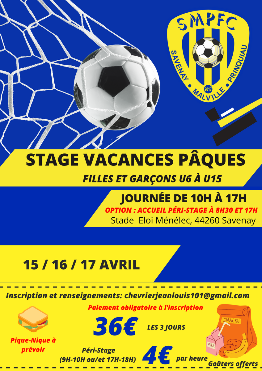 Stage de Pâques 🟡🔵