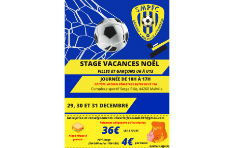 ⚽ Stage des vacances de Noël du SMPFC🎄